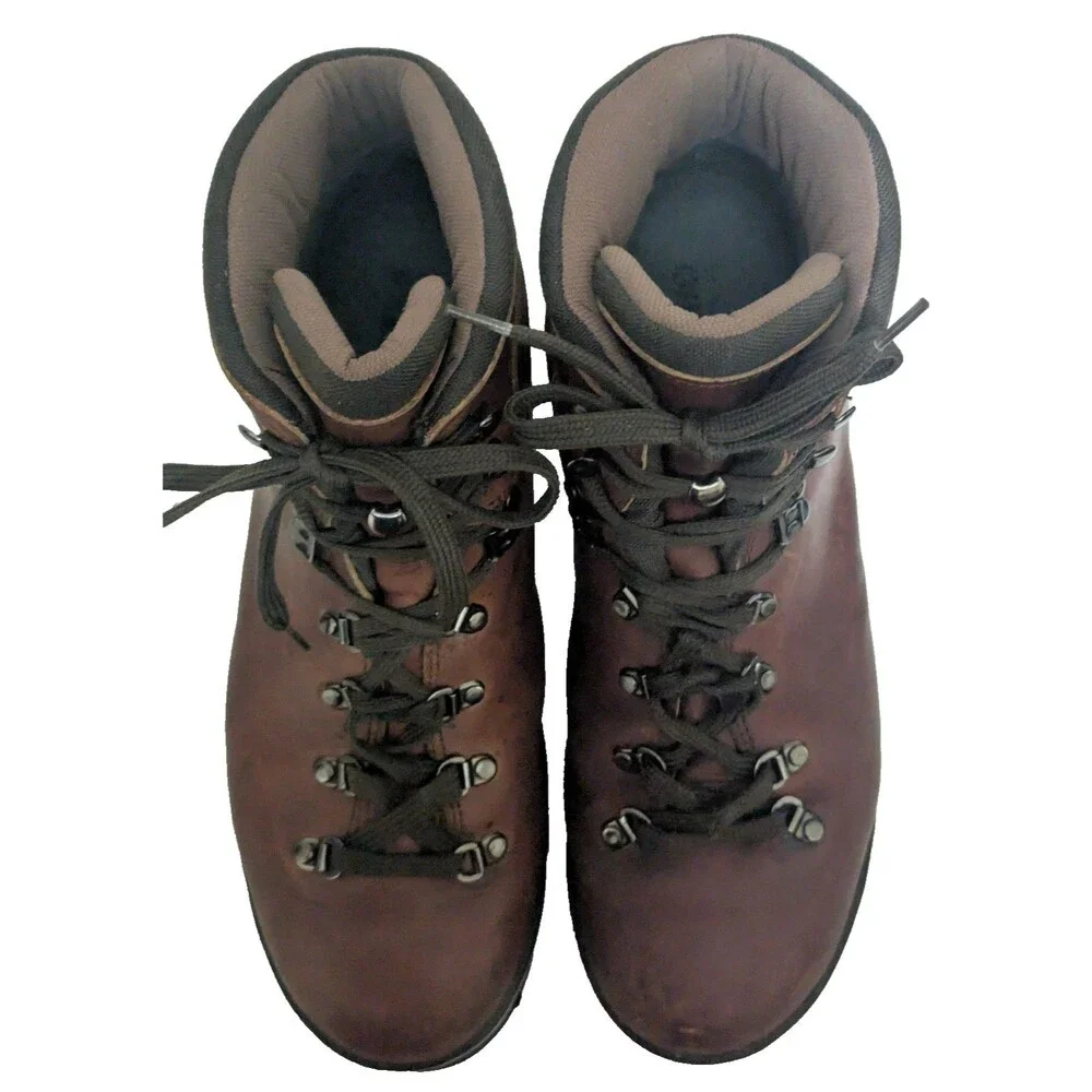 Vintage Tecnica Trekking Tecni-Dry Hiking Boots Men's Size 12D Cognac